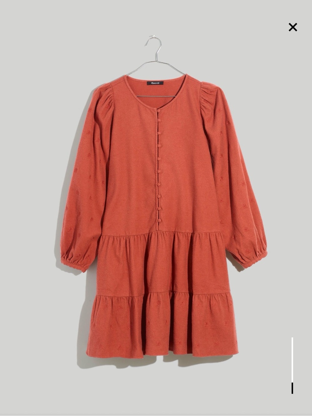 Madewell Flannel Mini Dress in Weathered Brick Size X-Large